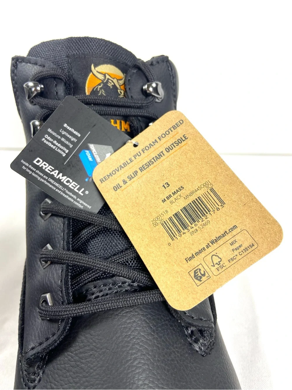 Brahma Mass Mens Work Boots Size 13 Black Soft Toe Oil Slip Resistant